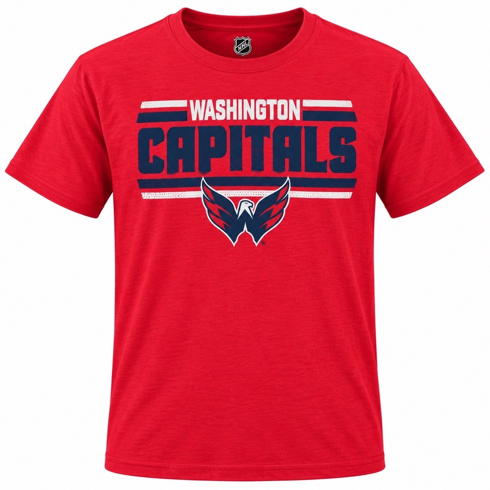 NHL Washington Capitals Youth Medium 10/12 Red Graphic T-Shirt boys hockey